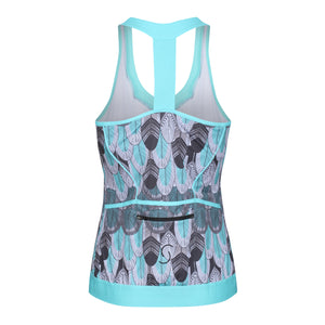 Power T-Back Tank Top (Feather Print)